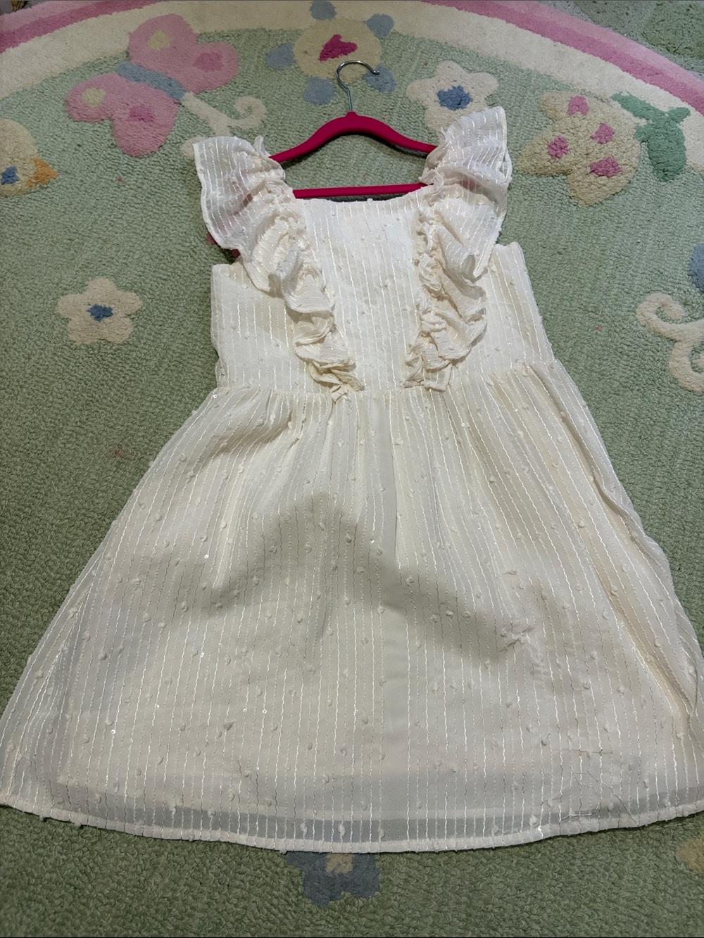 Zara Girls Cream Ruffle Party Dress